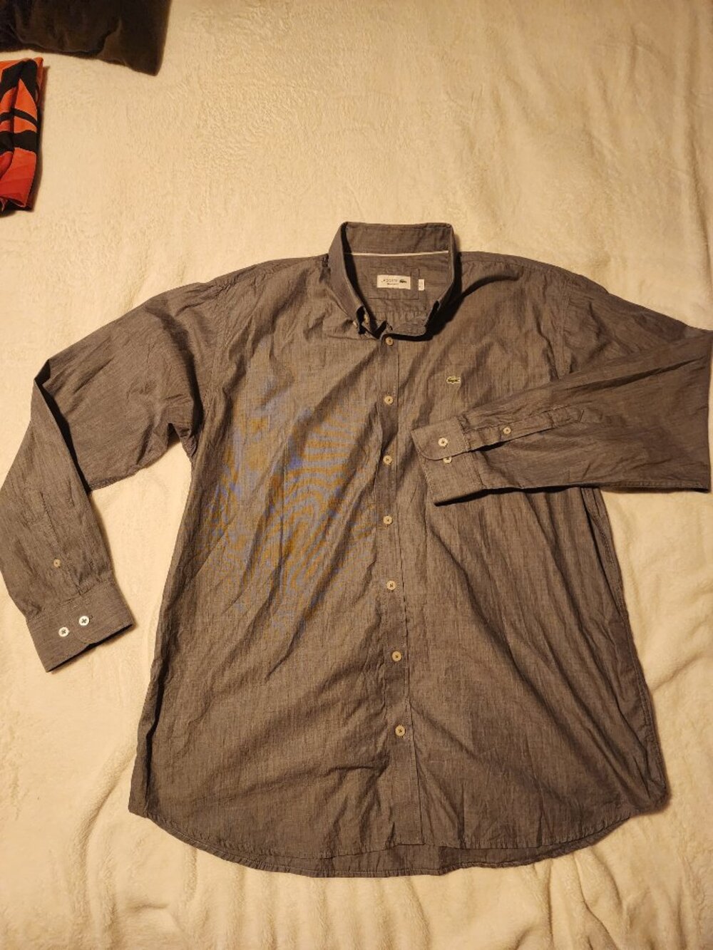 Lacoste 100% Cotton Long Sleeve Button-Down Shirt - Size XXL Old Money
